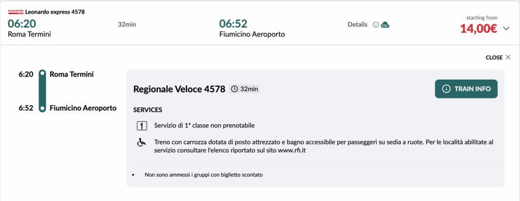 羅馬 FCO 機場交通